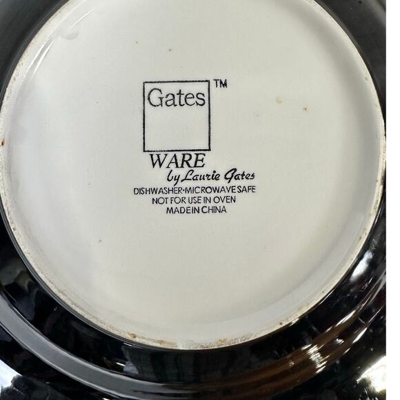 Gates Ware Laurie Gates Vibrant Colorful Art Pottery 9.75" Salad Plates-Set of 3 - Picture 6 of 9